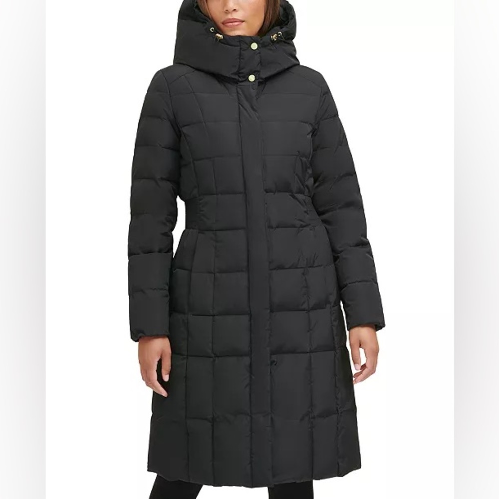 COLE HAAN Box-Quilt Down Puffer Coat (Medium / Black)